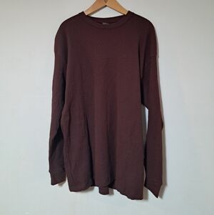 Germock Heavyweight Waffle Knit Thermal Long Sleeve Mens Shirt Cotton Sz. XXL